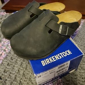 Black Birkenstock Boston Clogs